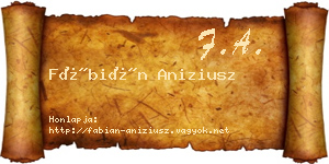 Fábián Aniziusz névjegykártya